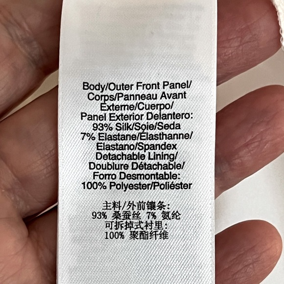 DKNY Silk Blouse. Size Large. Color: white - Picture 7 of 8